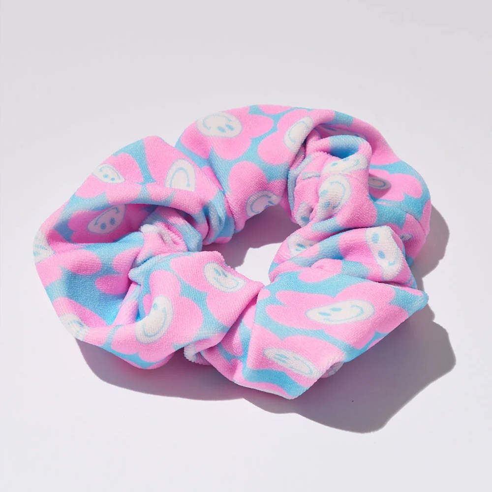 NWT Frankie’s Bikinis Katie Terry Scrunchie in Daisy Dream - Pink & Blue Floral